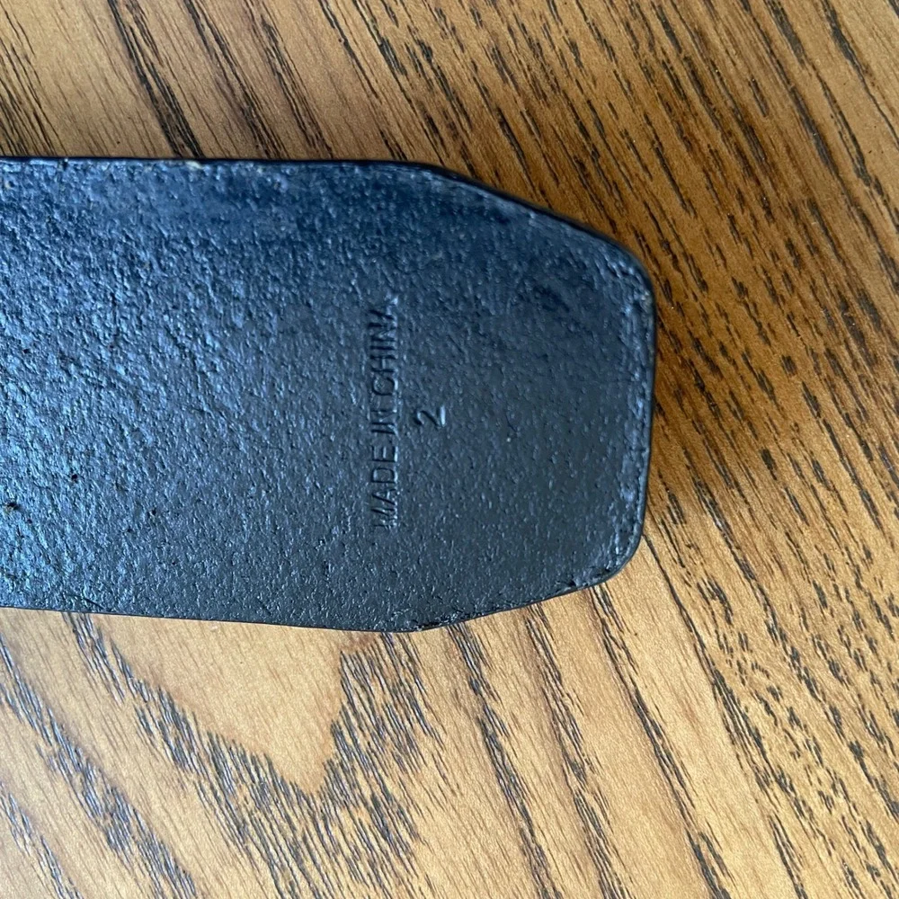 Carhartt Mens Black Leather Belt Silver Tone‎ Buckle Size 34 Workwear